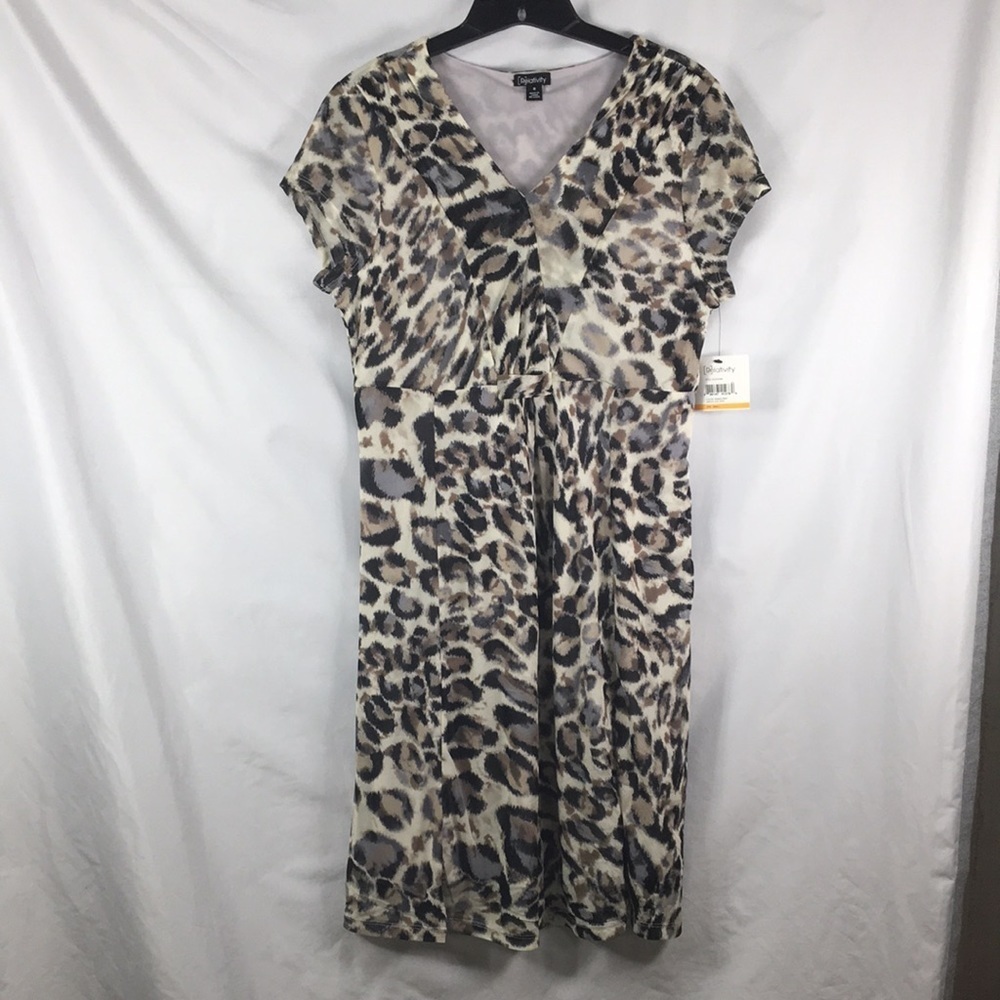 Relativity Animal Print Hot Spot Mesh Polyester Mini Dress Size S NEW With Tags